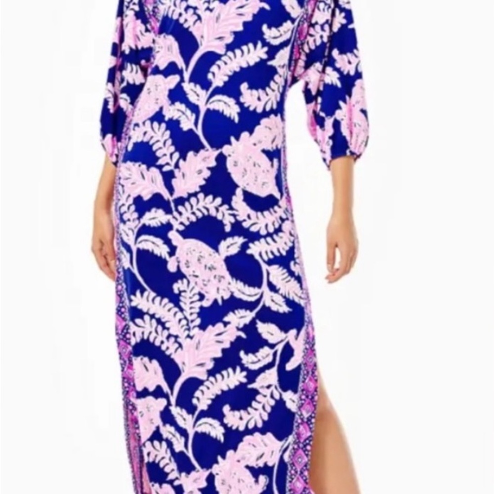 Lilly Pulitzer Blue and Pink Maxi Dress